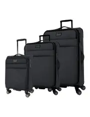 [PIERRE CARDIN] Horizon 3-Piece Soft Water-Repellent Suitcase in Charcoal