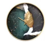 60CM ROUND CLOCK TEAL AND GOLD - FRENCH/HAMPTON STYLE