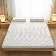 Premium Foam Japanese Futon Floor Mattress, Comfortable Breathable Floor Mattress, Portable and Foldable for Dormitory Camping Guest Bed(White,150x200cm)