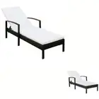 Sun Lounger with Cushion Patio Day Bed Garden Outdoor Furniture Rattan vidaXL