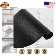 Waterproof 16" Wide Pantry Shelf Liner - Easy Cut Black Drawer Liner Roll