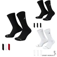 在飛比找Yahoo奇摩購物中心優惠-Nike 襪子 中筒襪 Jordan 3入組 三黑/三白/黑