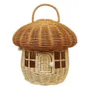 NNEOBA Rattan Mushroom Wicker Basket Cute Cartoon Tote