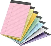 MIXCOOL 7 Pack Colored Legal Pads,5"x 8",Narrow Ruled Note Pads,30 Sheets Per Writing Pad,Notepad for School,Office,Home