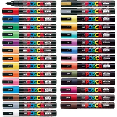 Uni POSCA 29 Color Set PC-5M Medium Tip Water-Based Paint Marker Japan Made #515