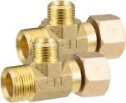Plumb Pak Water Connect Tee 3/8 x 3/8 x 1/4 PP2037LF, Add-a-Tee Adapter -2 PACK