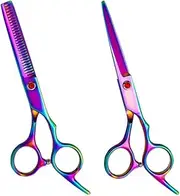 JSEIAJB Stainless Steel Professional Multicolor Stainless Steel Hairdressing Scissors Haircut Cutting Shears Cut Thinning Barber