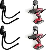 Pmsanzay 2 Pack Power Drill Tool Organizer Holder,Magnetic Tool Holders,Garage Tool Storage Rack,Heavy Duty Large Garage Magnet Utility Hooks with Rubber Coating, No Scratches - No Power Drill