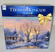 Thomas Kinkade Holiday Evening Sleigh Ride 1000 pc Jigsaw Puzzle with Poster