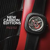 在飛比找Yahoo奇摩購物中心優惠-SEVENFRIDAY 碳纖維限定版 PS3/02 紅寶紅 