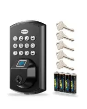 A100F Keypad Fingerprint Door Lock, Keyless Entry Door Lock, Smart Lock Deadb...