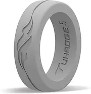 [Tuhaoge] Women's Silicone Wedding Ring Silicone Rubber Wedding Bands Representing The Pattern of Independent Freedom and Dreams, Promise Your Favorite Silicone Ring