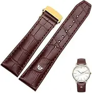 [CEKGDB] 20mm 22mm With Folding Buckle Bracelet Black Brown Genuine Leather Watch Band，For Maurice Lacroix Watches Strap Replace