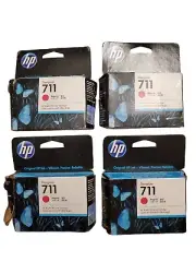 4 HP DesignJet 711 Ink Cartridges MAGENTA CZ131A EXP 2023 *All But 1 Sealed