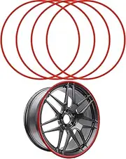 LISHAOHU Wheel Protection Ring, 17-22 Inch Wheel Protection, Aluminium Rim Protection, Anti-Scratch and Anti-Friction, Pack of 4 Metal Bumper Decorative Ring, Suitable for All Types of Vehicles (Red,