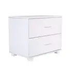 Bedside Table Side Storage Cabinet Nightstand Bedroom 2 Drawer Legs ETTA WHITE