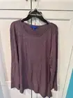 New women's fashion top Apt 9 size Lg dark mauve long sleeve stretchy value $36