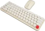 Wireless Keyboard and Mouse Combo, Portable Mini Noiseless Wireless Keyboard and Mouse Combo, Home Energy Saving (Beige)