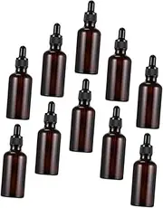 WOONEKY 10 Pack 5ml Dark Glass Essential Oil Travel Bottle Set Leak Proof Dropper Bottles for Toiletry