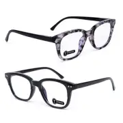 2PCS Classic Reading Glasses,Comfortable Reader for Men and Women-1.0X