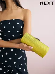 Lime Green Sparkle Barrel Clutch Bag (AU1747) | $68