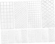 Ipetboom 12pcs Fondant Stamps: Grid Texture Fondant Molds Cake Decorating Tools - Baking Molds for Party Desserts Chocolate and Pastry