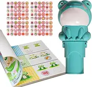 Stamp Stickers for Kids, Waterproof Sticker Books Set with Stamp, Creative Travel Toy, Collectible Arts and Crafts Fidget Toy for Imaginative Fun