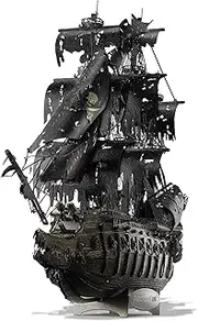Piececool Metal 3D Puzzles for Adults, Flying Dutchman Pirate Ship Model Kits, 3D Watercraft Model Building Kit, DIY Craft Kits Difficult 3D Puzzles for Family Time, Great Christmas Birthday Gifts