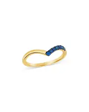 Bloomingdale's Fine Collection Blue Sapphire Chevron Ring in 14K Yellow Gold