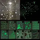 Luminous Wall Stickers Glow In Dark Noctilucent Moon Fluorescent Star Decal