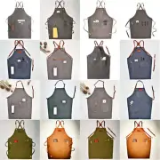 Coffee Chef Kitchen Hair Salon Working Waiter Aprons Adjustable Belt Cross Back