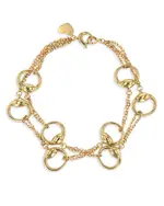 Alberto Milani 18K Yellow Gold Via Caneva Double Strand Horsebit Link Bracelet