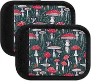 [ODAWA] Red White Mushrooms Green Luggage Handle Wraps Travel Bag Wraps Suitcase ID Tags Cover Handle Covers for Suitcase, Carry On, Backpacks, 4 Pack