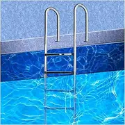 Pool Ladder,3-Step Double Handrails Stairs,Stainless SteelPreventing Slips Steps Ladder,for Backyard Pool Home,Bearing Weight 250kg