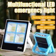 Rechargeable LED Work Light Solar Cordless Portable Floodlight 4 Modes USB