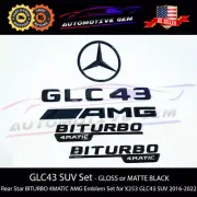 GLC43 SUV AMG BITURBO 4MATIC Rear Star Emblem Black Combo Set for Mercedes X253