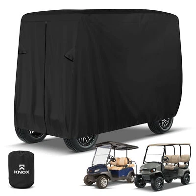 KNOX Black Golf Cart Storage Cover for EZGO, Club Car, Yamaha, 2+2/4 Passenger