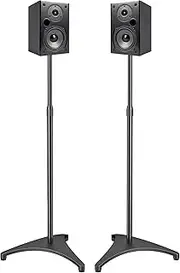 Speaker Stands Adjustable Height Floor Stands Extends 30 to 45 Heavy Duty up to 8 lbs Capacity Universal Satellite Speaker Stands for Home Theater Surround Sound Bookshelf Speakers by PERLESMITH