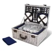 6 Person Outdoor Picnic Basket Cooler Bag Wicker