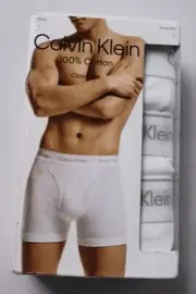 Calvin Klein Men's 100% Cotton Classic Boxer Brief 3-Pack DM3 White Large NWT