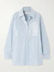 [AZ FACTORY] AZ FACTORY - + Lutz Huelle Candra Sequined Striped Cotton-voile Shirt - White - FR 34 FR 34 White