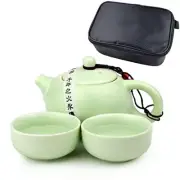 Teapot Chinese Ceramic White Cyan Black Portable Travel Packaging Xishi Pot Cups