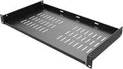 QiaoYoubang 1U Universal Server Rack Shelves - 10" Deep, Steel Vented Cantilever Rack Tray for 19" Equipment, Black (10 inch)
