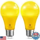 LOHAS Dusk to Dawn Bug Light Bulb Outdoor, A19 Yellow LED Bug Light Bulbs, 9W
