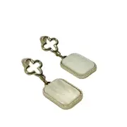 Women Clover Earrings Drop Stud Gold Squire Classy Design Four Leaf Jewelry