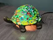 Murano Glass Millefiori Green Turtle Table Lamp Object Multi Color with Box