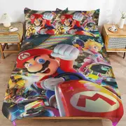 a1324 Super Mario Duvet Cover Set, 3 Piece Bedding Set 86x70" Double Sided Printing Decorative Comforter Cover Set (1 Duvet Cover + 2 Pillow Shams)" j