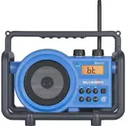 Sangean Speaker Bluetooth+Digital Tuner AM/FM+AUX-In+Antenna+Rechargeable Blue