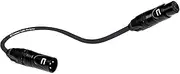 Balanced XLR Cable Male to Female - 0.5 Feet (6 inches) Black - Pro 3-Pin Microphone Connector for Powered Speakers, Audio Interface or Mixer for Live Performance & Recording