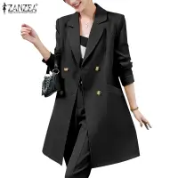在飛比找蝦皮商城優惠-Zanzea 女式韓版 Polo 長袖鈕扣口袋束腰西裝外套西